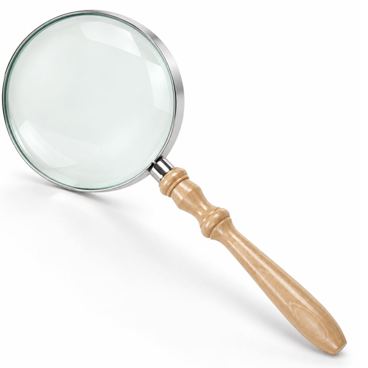 Jumbo 2X Handheld Magnifying Glass with 6-Inch Solid Glass Lens and Crafted Wood Handle, 14 Inches Overall – MG-88560