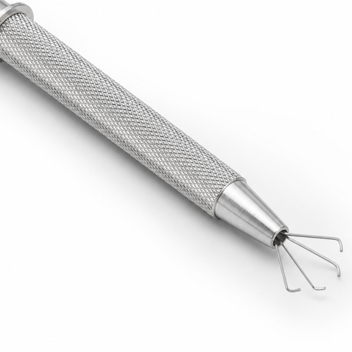 4-Prong Pickup Tool, 5-Inch Nickel-Plated Brass Precision Parts Grabber with Textured Handle for Jewelry Making, Crafts, Watch Repair and Small Components, 2-Pack