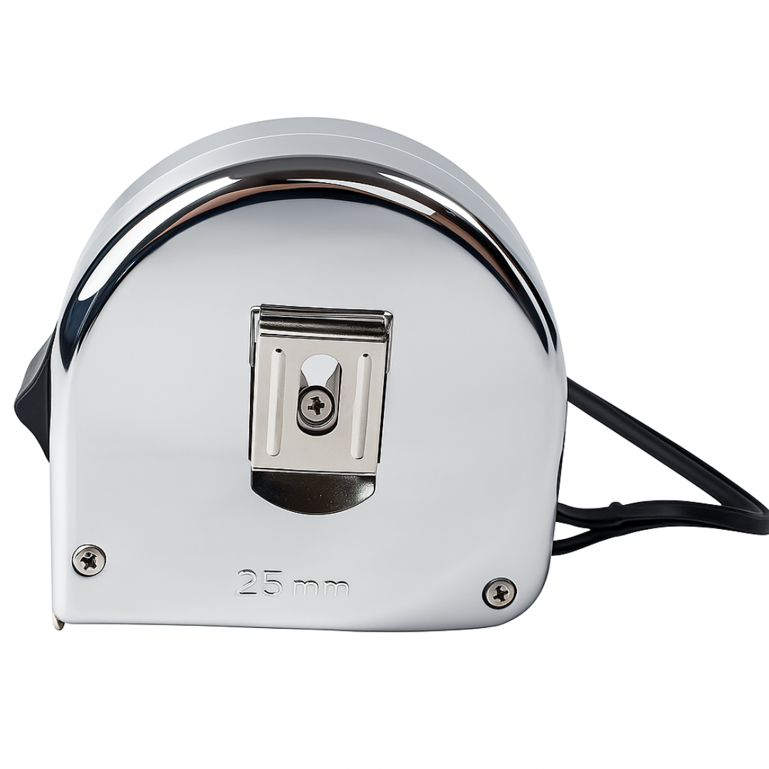 33 Ft Heavy Duty Tape Measure – 1" Wide Metal Blade with Belt Clip & Locking Mechanism – Professional Chrome Finish Measuring Tool