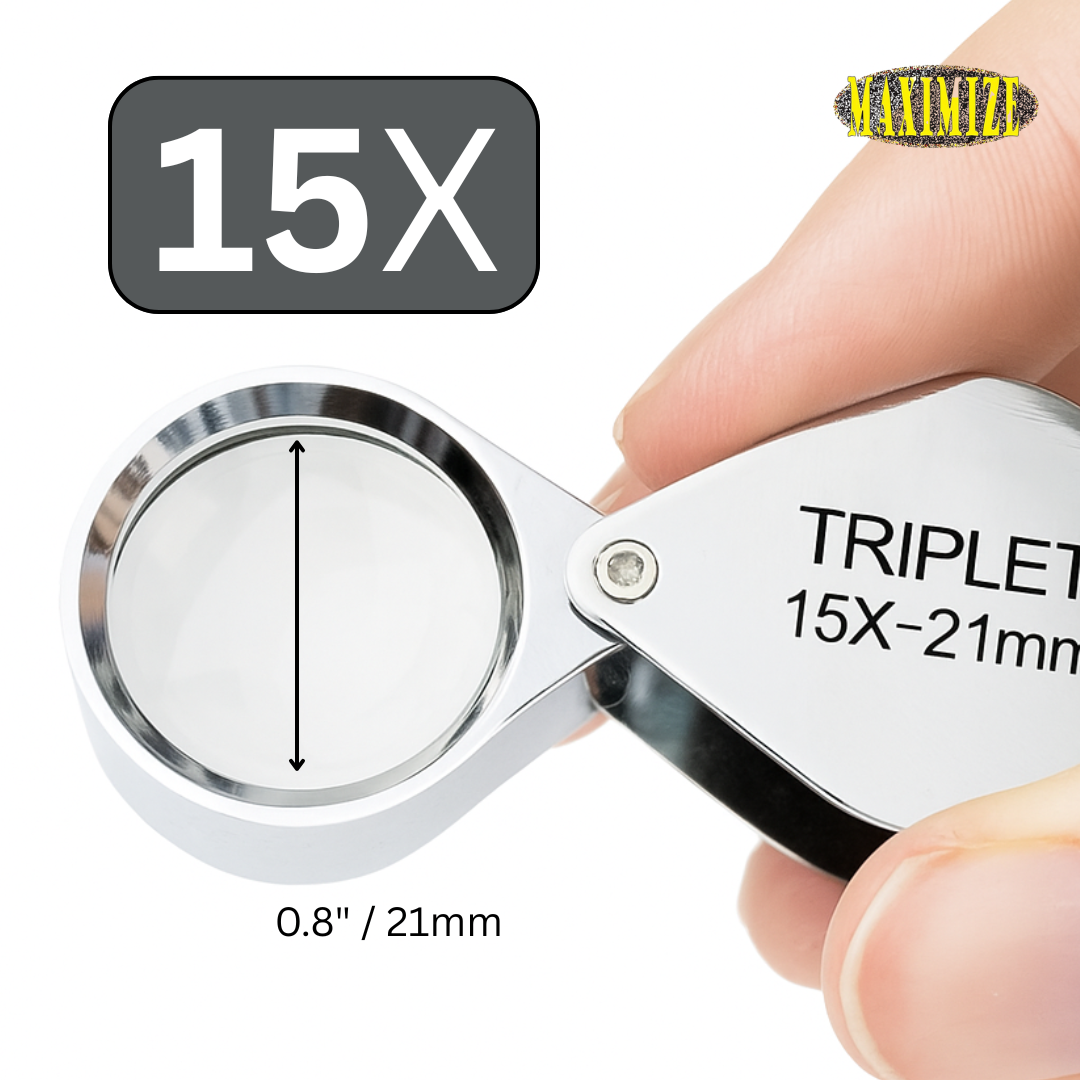 Triplet Glass Lens Jeweler's Loupe  - 15X Power  - MG-02115