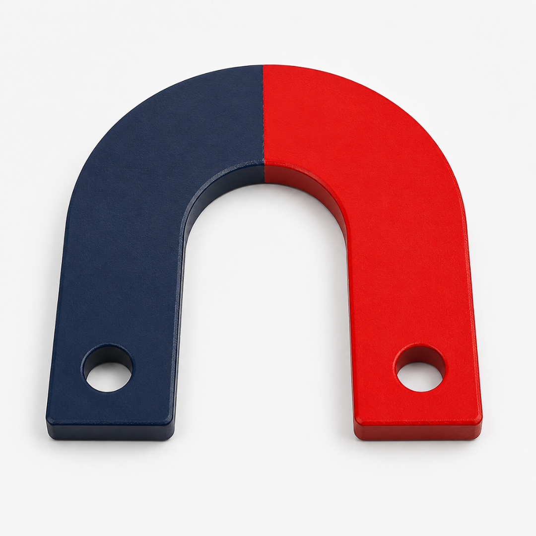 1-1/2 x 1-5/8 Inch Red and Blue Horseshoe Magnet – Compact C-Shaped Magnet for Science Experiments, Classroom Demonstrations and Metal Pickup