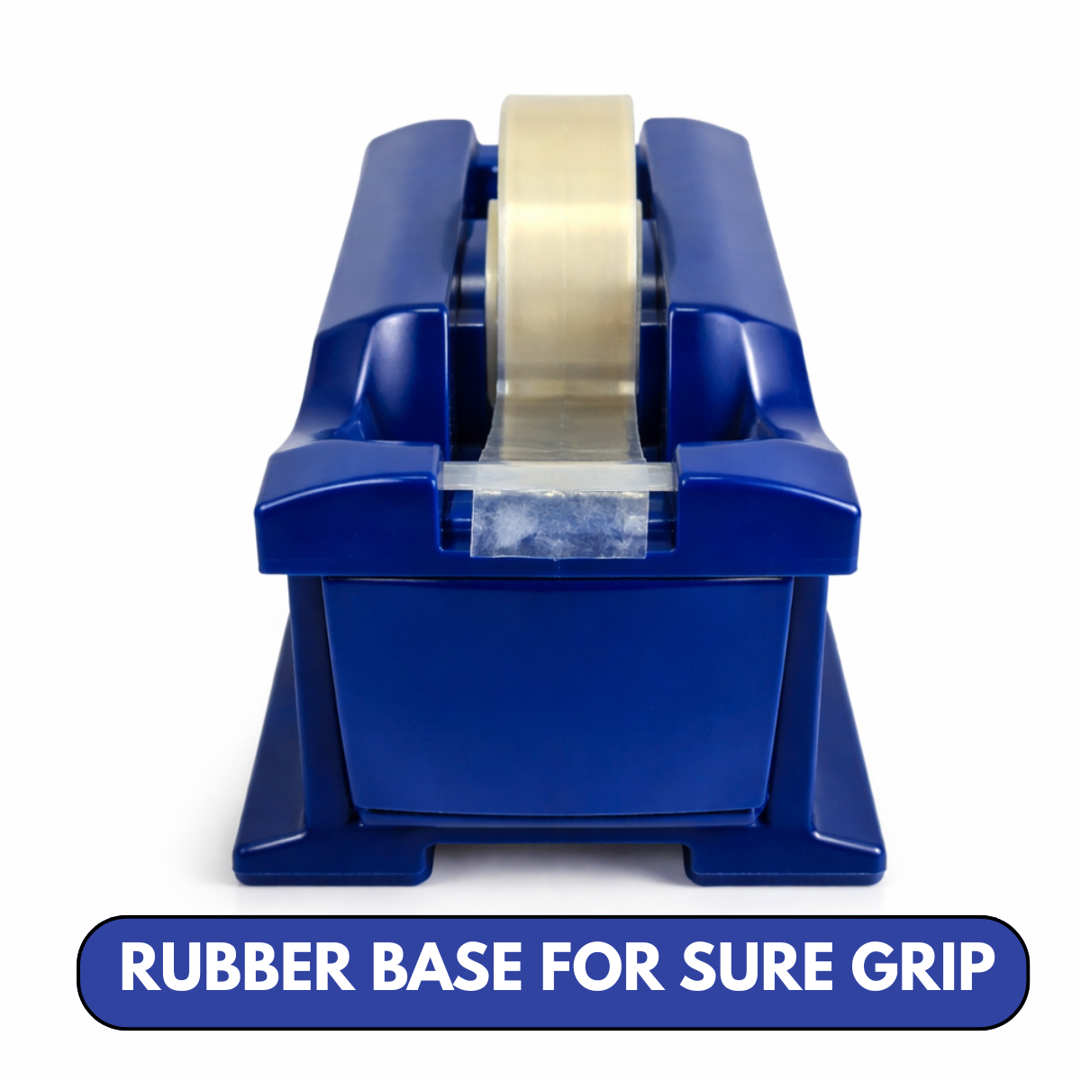 Desktop Tape Dispenser with Rubber Base – Heavy Duty Non-Slip Office Tape Dispenser, Fits Standard Tape Rolls, Blue
