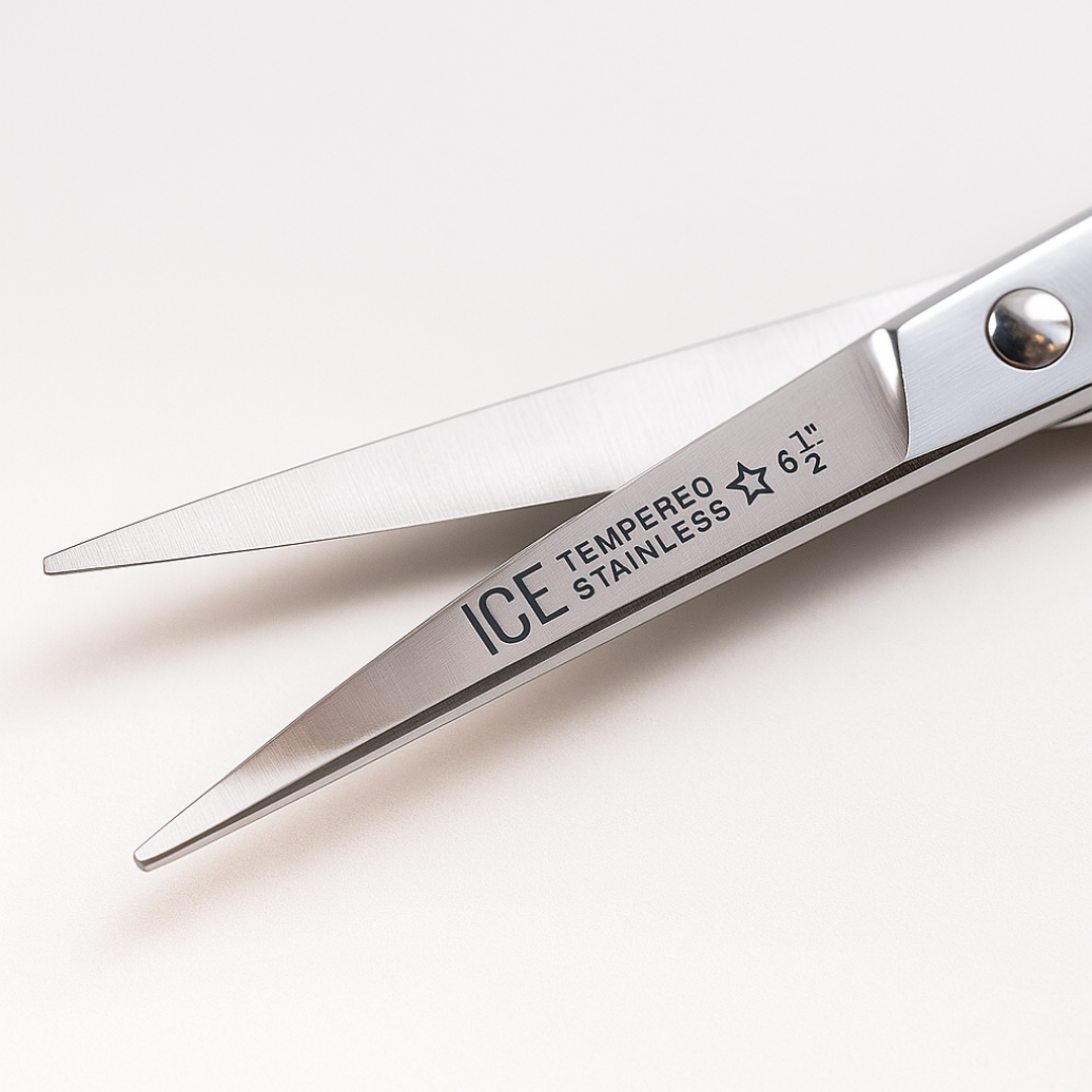 Professional Barber Scissors 6.5" – Premium Stainless Steel Hair Cutting Shears with Gold Tone Handle – Sharp Salon & Home Haircutting Scissors