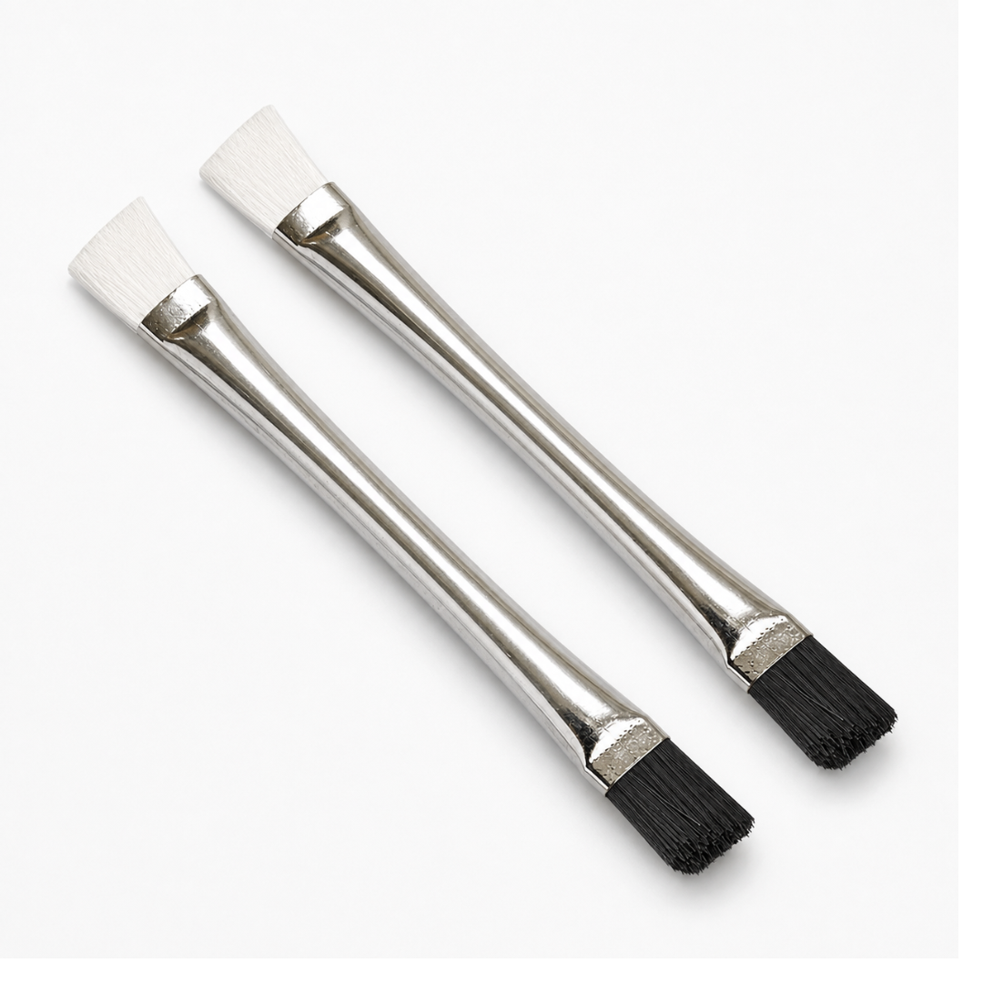 2-Pack Double-Ended Cleaning Brushes with Soft and Firm Bristles – 6-3/4-Inch Metal Detail Brushes for Crafts, Workbenches and Computer Keyboards