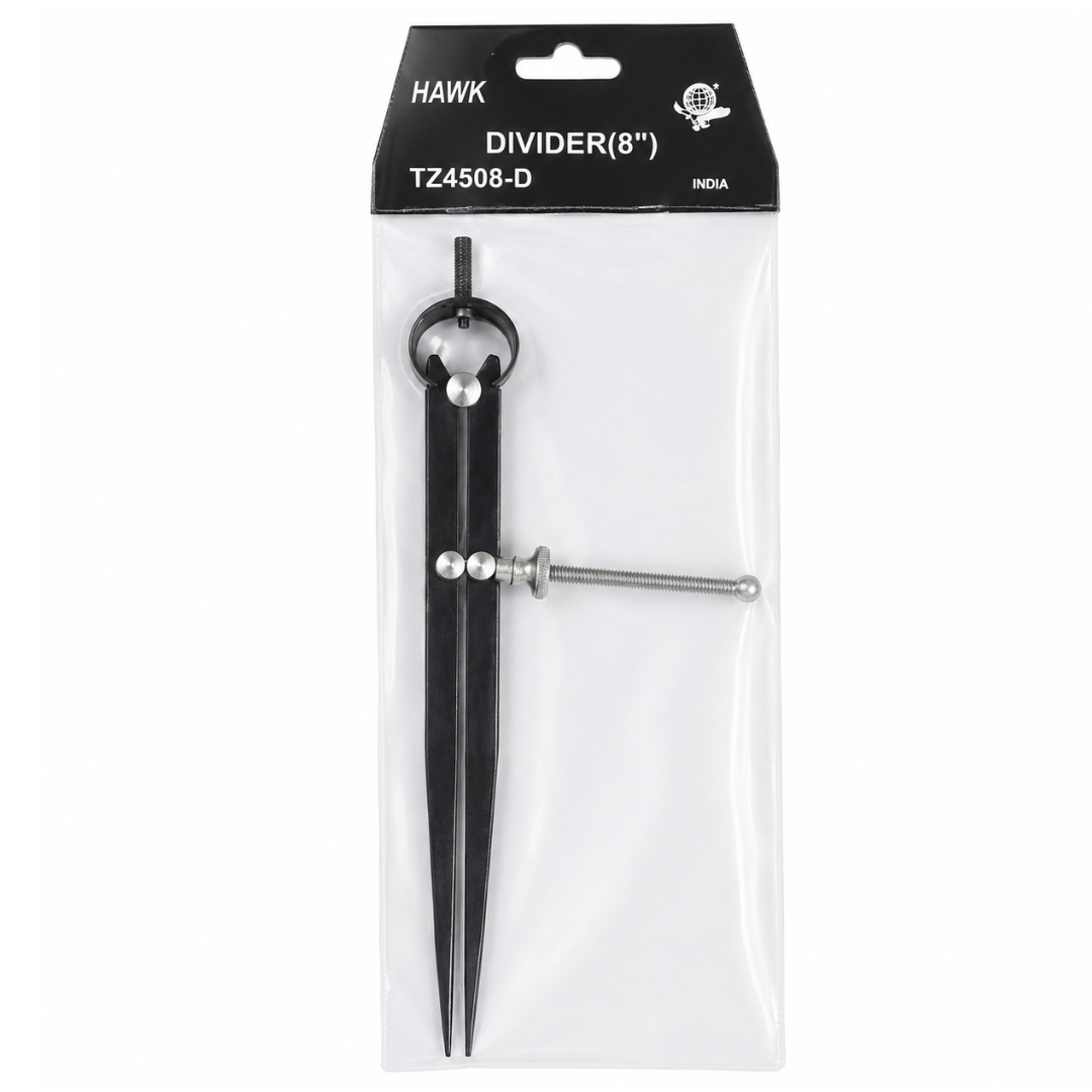 9-Inch Divider Caliper with Adjustable Screw Mechanism – Steel Scribing & Measurement Transfer Tool – Hardened Points for Metal, Wood & Irregular Surfaces – TZ01-94508
