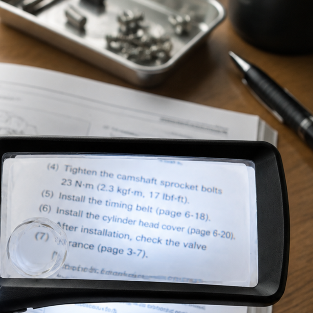 100 × 50 mm Rectangular Handheld Magnifier with 2X Main Lens, 4X Diopter and LED Light – Lightweight Reading Magnifier with Rubberized Easy-Grip Handle – MG-07546
