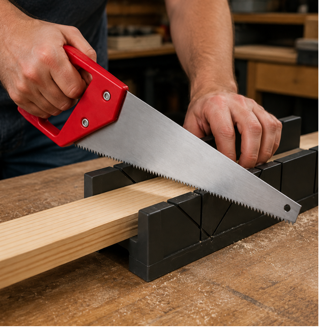 12-Inch Hand Saw with Sharp Blade and Lightweight Plastic Handle – Manual Woodworking Saw for Straight Cuts, DIY Projects and Miter Box Use
