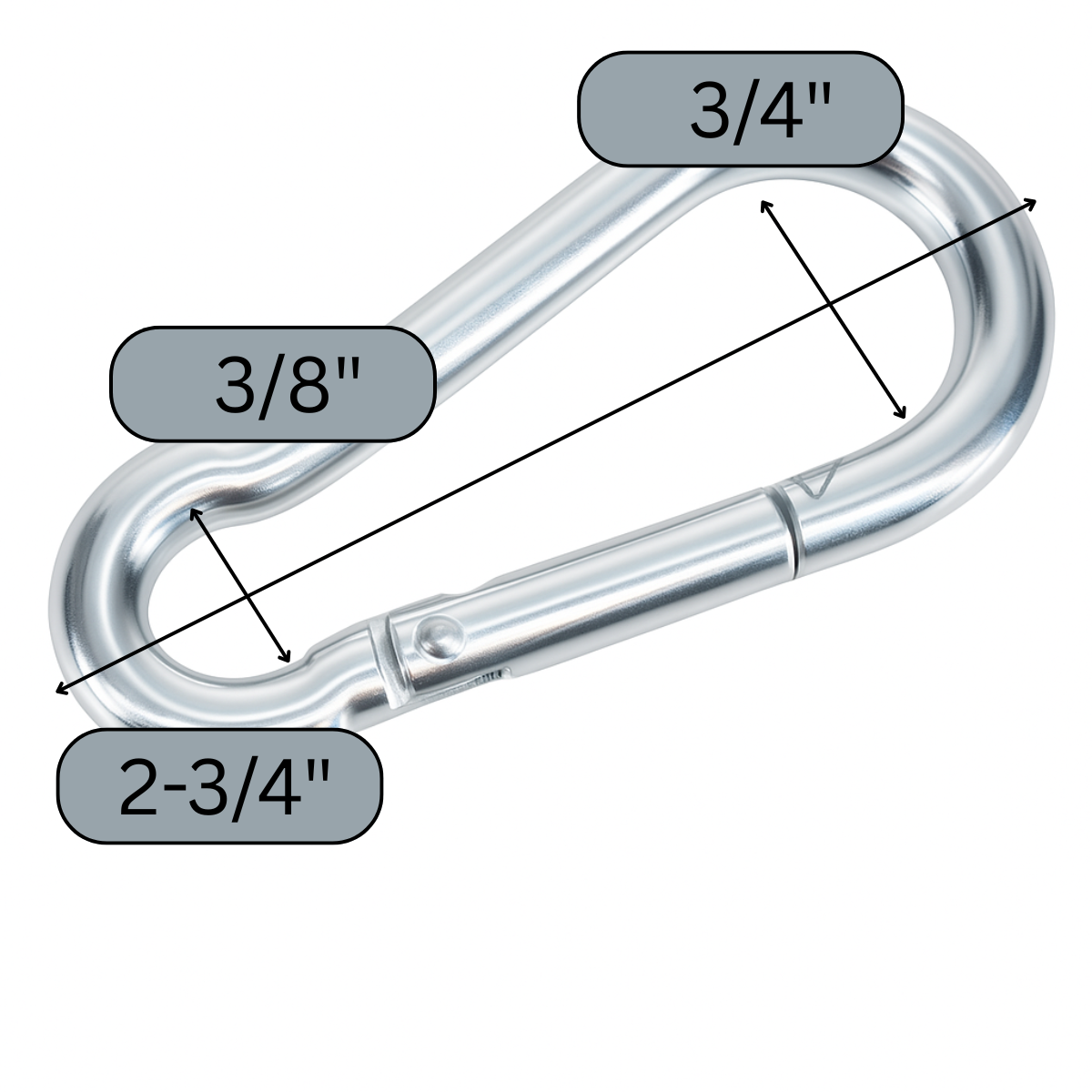 Zinc Plated Snap Hook – 9/32" x 2-3/4" – Heavy Duty Quick Link for Rigging, Chains, and Temporary Connections