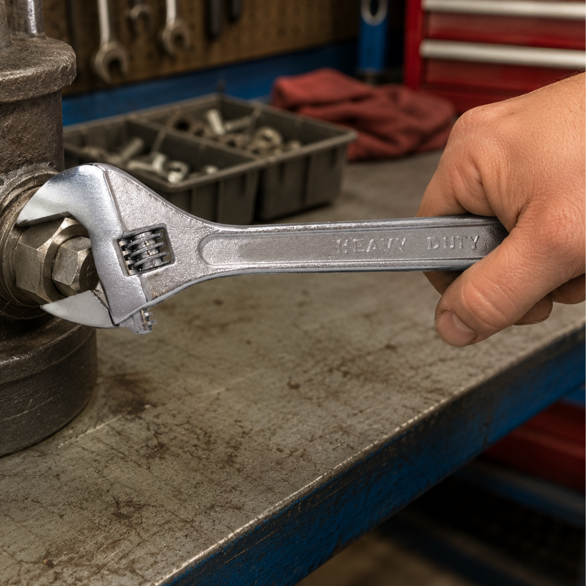 15-Inch Heavy Duty Adjustable Wrench, Drop Forged Steel Wide Jaw Wrench, 1-7/8-Inch Capacity, Chrome Plated, Industrial Plumbing and Automotive Tool