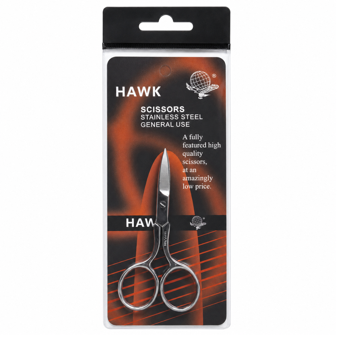 Stainless Steel Nail Scissors, 3.5 Inch Small Curved Blade Manicure Scissors for Fingernails, Toenails, Cuticles & Ingrown Nails, Vinyl Sleeve Included, Pack of 2 - SC-37352-Z02