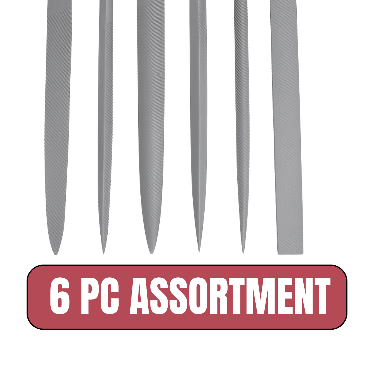 6 Piece Mini Needle File Set with Aluminum Handle – Interchangeable Precision Files for Metal, Jewelry, Wood & Pottery – Flat, Round, Triangle & More