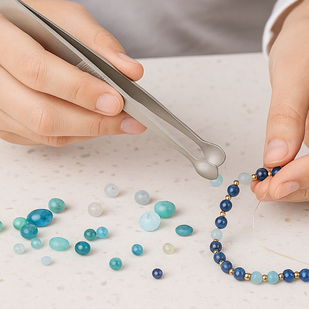 6-Inch Beading Tweezers with Cup Shaped Tips  - S1-08585