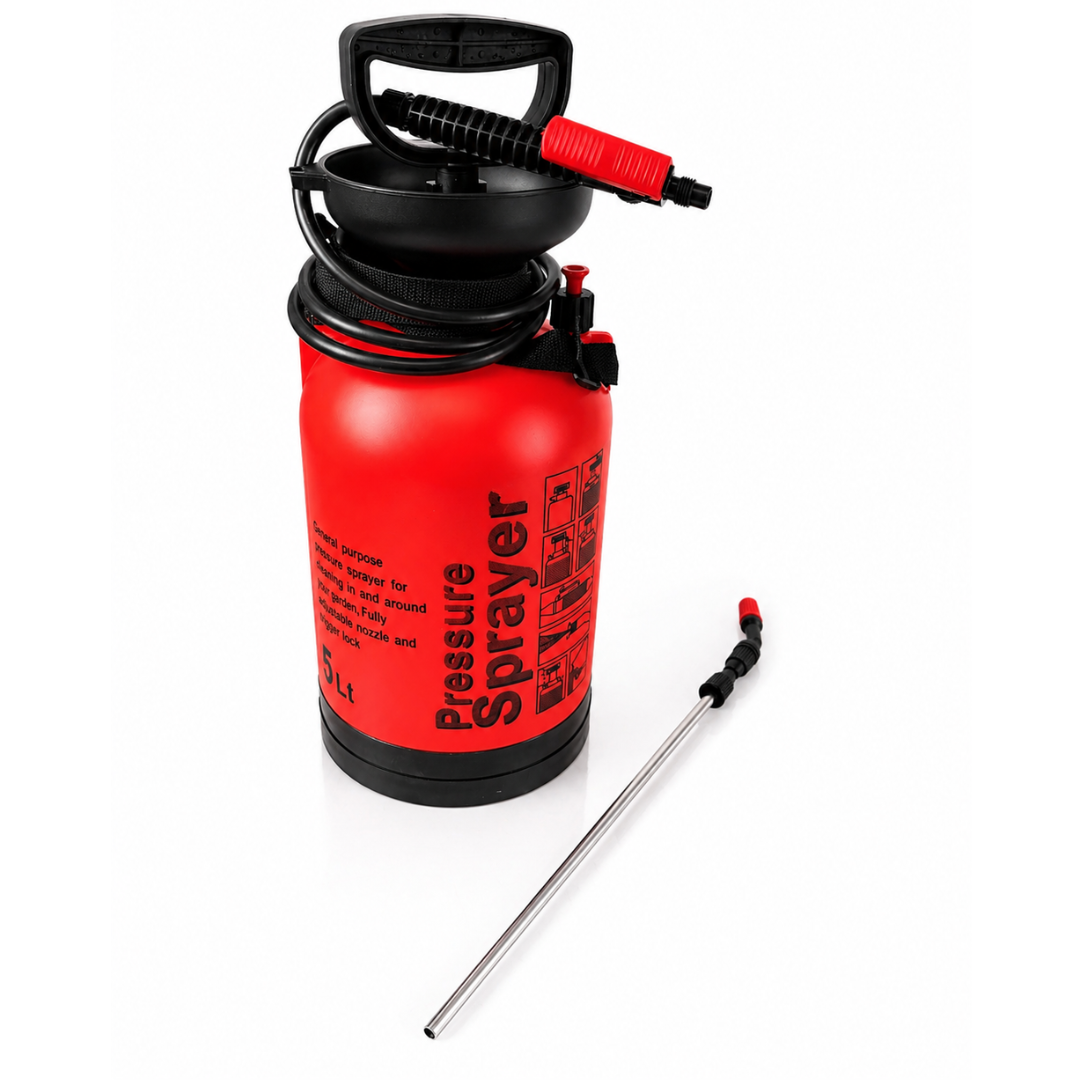 1.25 Gallon Pressure Sprayer – Multi-Purpose Pump Sprayer with Adjustable Nozzle, Trigger Lock & Shoulder Strap – Ideal for Lawn, Garden, Weed Killer, Pesticides & Cleaning