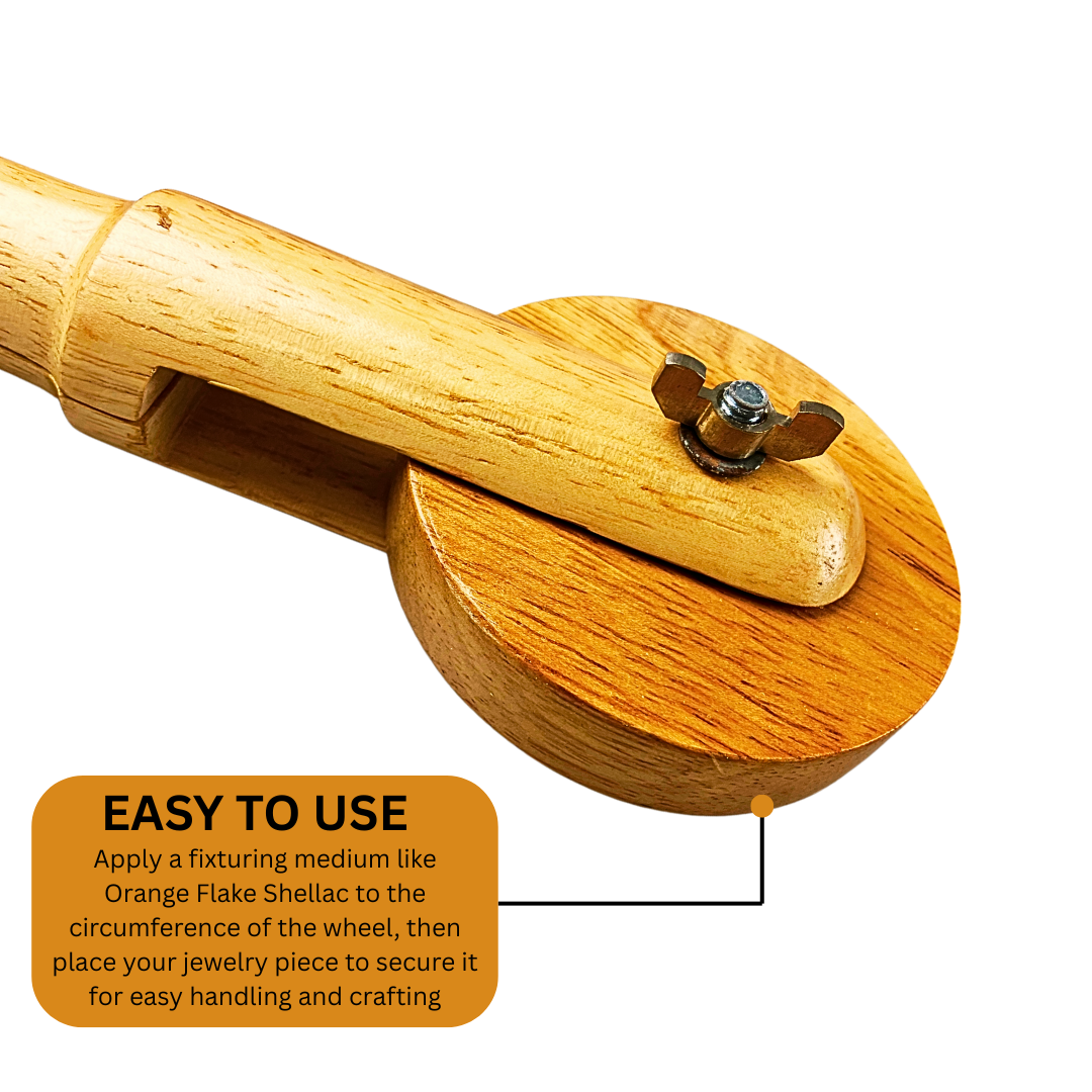 9 Inch Long Wooden Wheel Bracelet Mandrel  - TJ01-09160