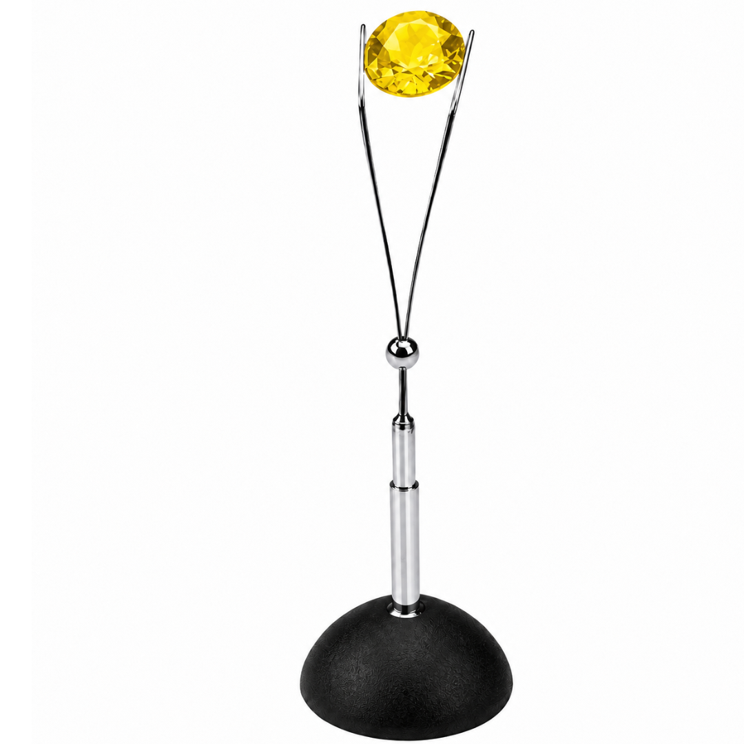 Adjustable Gem Holder Stand with Weighted Base, 3.25 Inch Metal Wire Display Stand for Loose Gemstones, Jewelry Inspection, Photography, Collectors & Jewelers