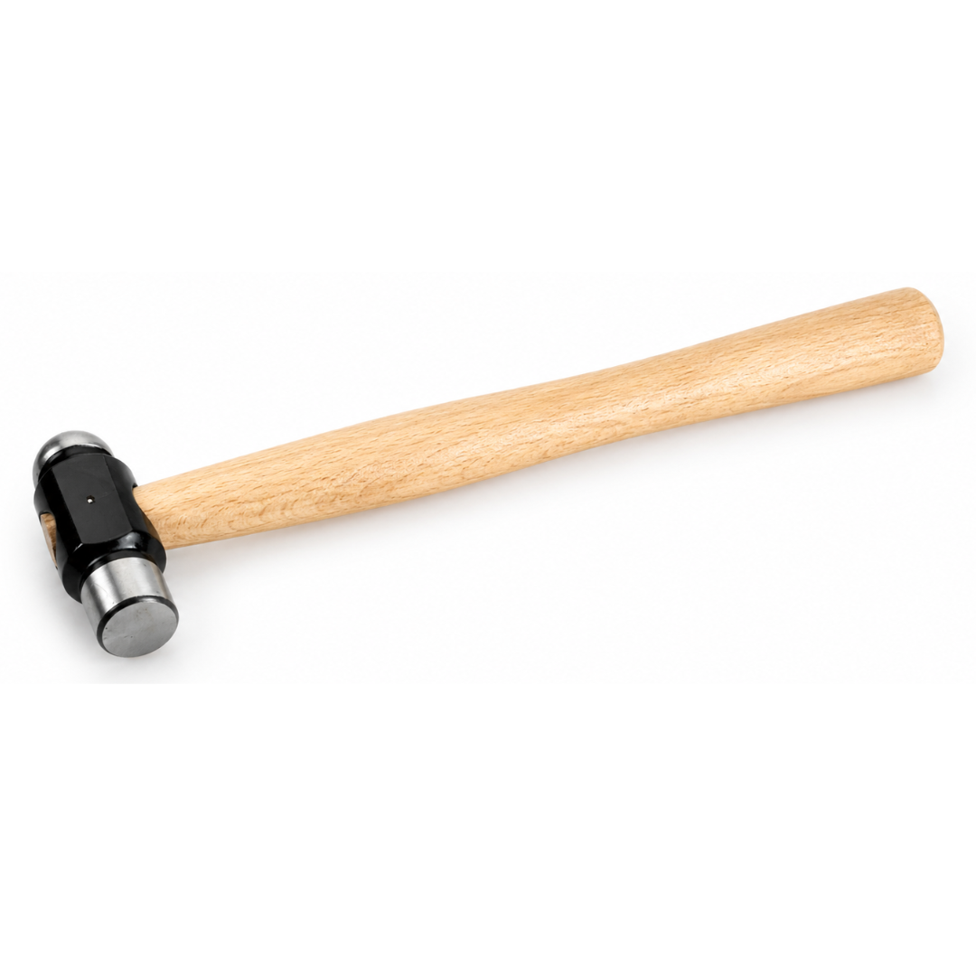4 oz Ball Pein Jeweler’s Hammer with Wooden Handle – 10" Drop Forged Metalworking Hammer for Jewelry, Wire & Sheet Metal