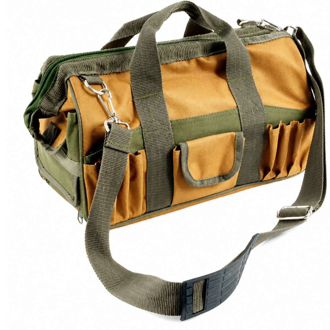 13-Inch Tool Bag with 29 Pockets, Adjustable Shoulder Strap, Reinforced Handles and Bottom Storage Compartment – NB-10199