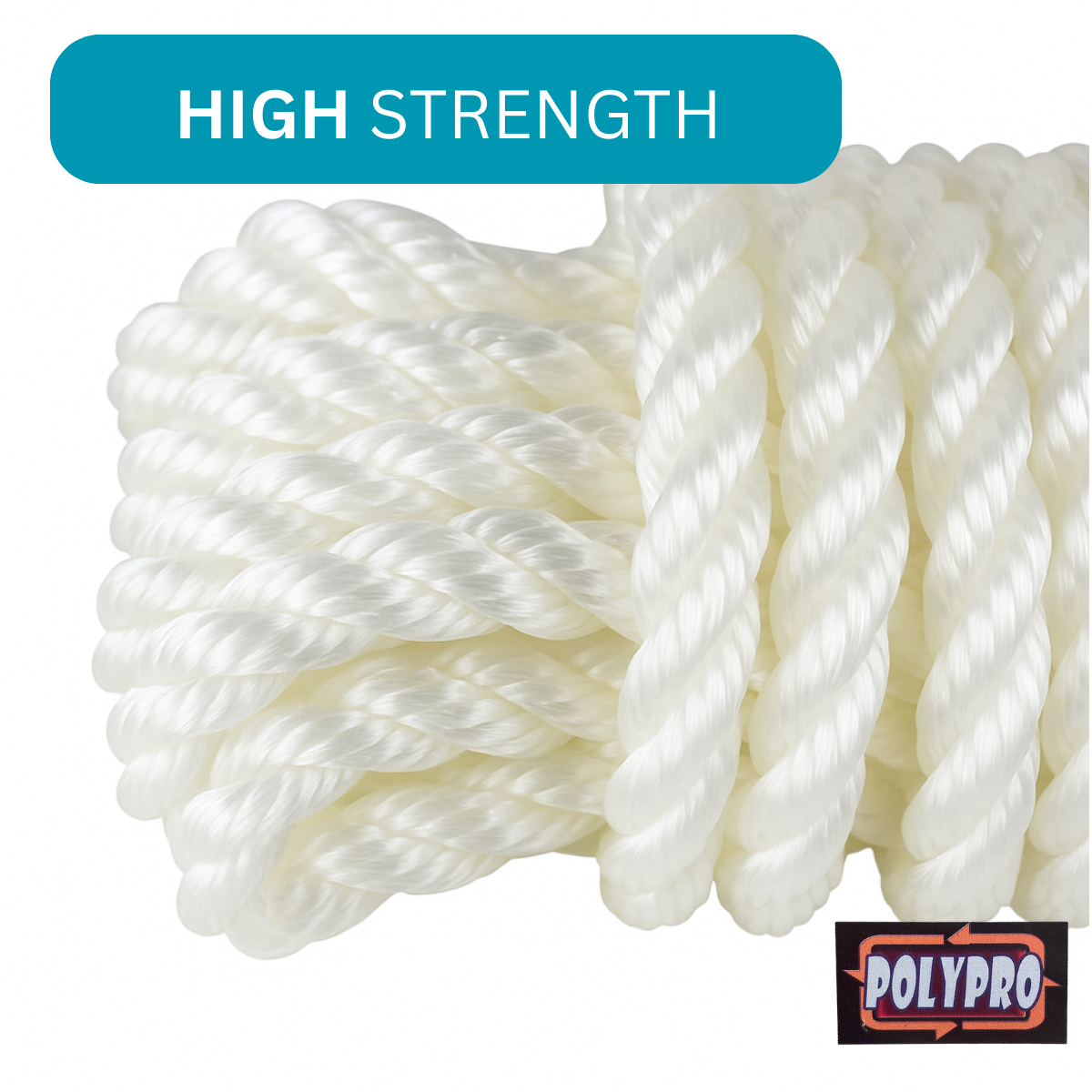 Polypropylene Rope 50 Foot Length | 1/2 Inch Diameter  - TA-08650