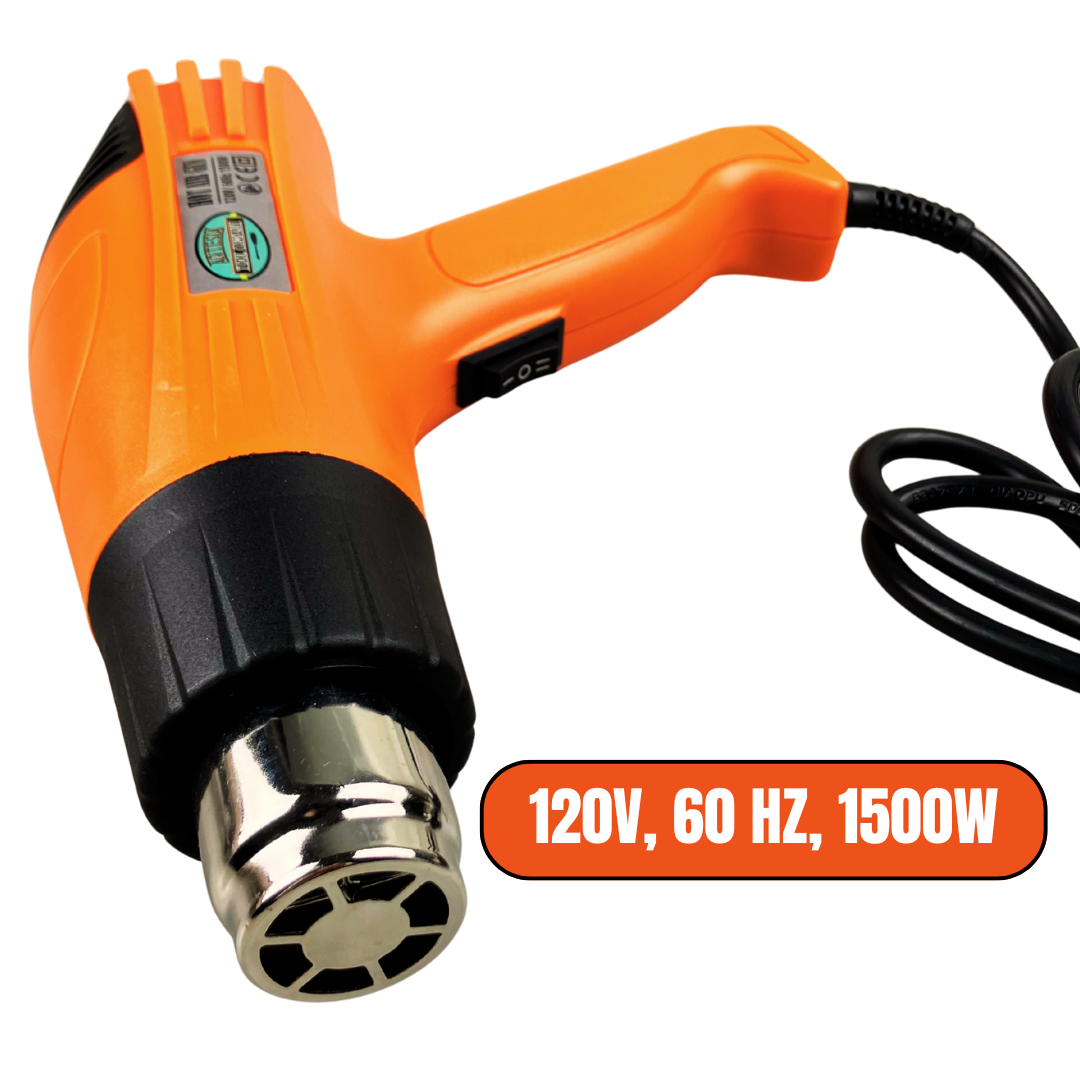 Dual-Temperature Heat Gun 1000W/1500W – Overheat Protection, Low Noise, High Air Flow – Ideal for Shrink Wrapping, Crafts, and Home Projects