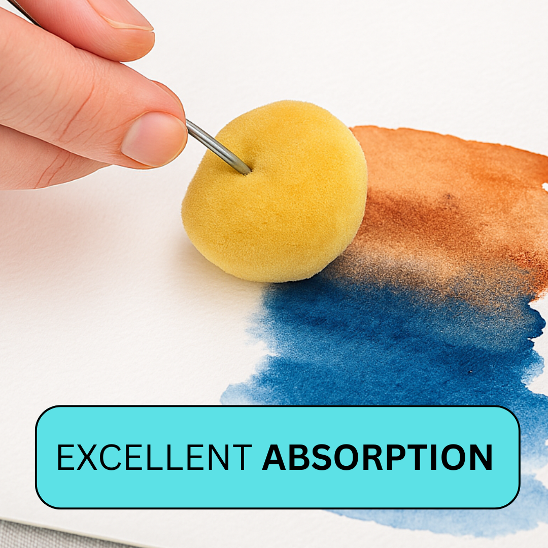 50 Piece 1" (2.5 cm) Diameter Genuine Wool Daubers Applicators with Metal Handle for Dye, Paint, Glue | Precise Application | Durable 3" (7.6 cm) Steel Handle