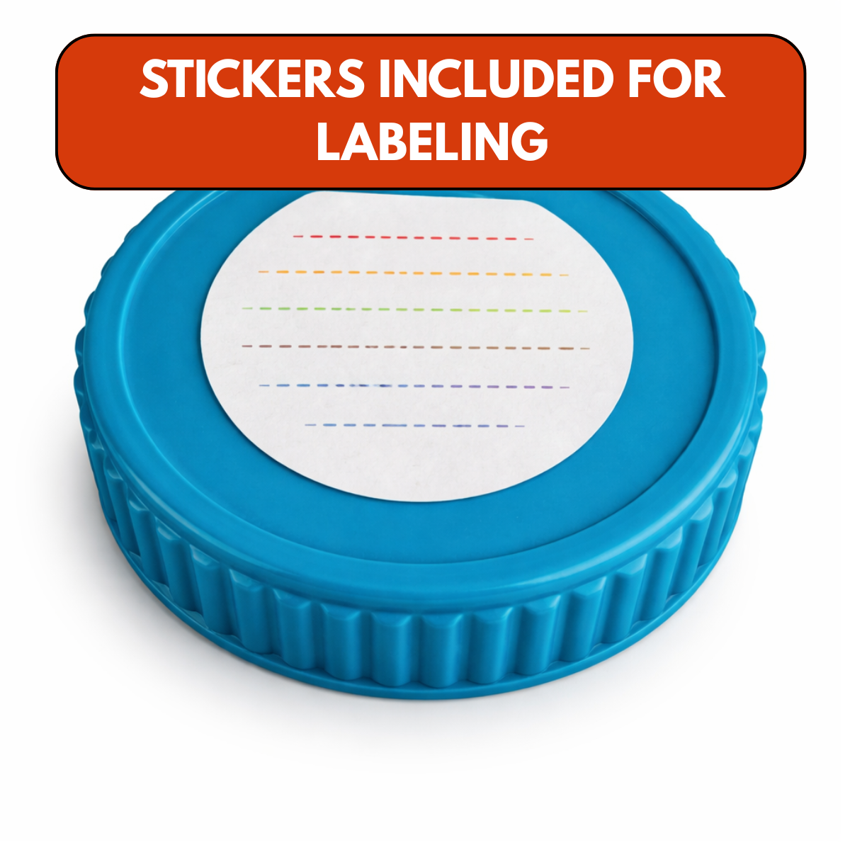 Plastic Mason Jar Lids Wide Mouth – 3 Inch Reusable Screw-On Jar Lids with Labels, BPA Free Dishwasher Safe – Multicolor 27 Pack