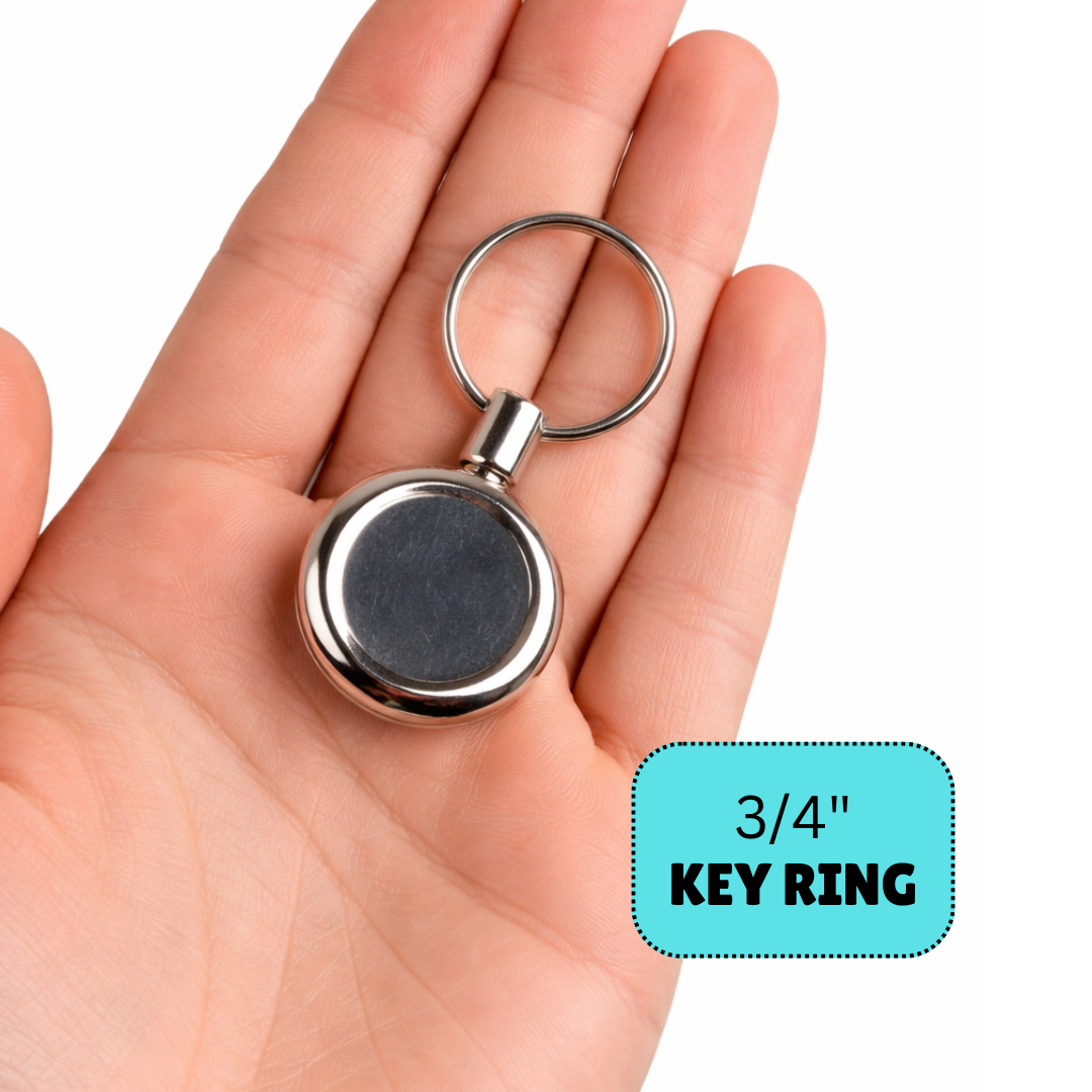 Retractable Key Reel with Belt Clip – 16" Metal Cord & 3/4" Key Ring for Secure, Hands-Free Key Access