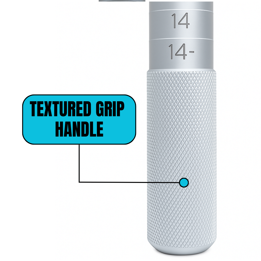 Aluminum Ring Mandrel – Measures Ring Sizes 4 to 14 in Half-Size Increments, 21 Step Intervals, 13" Length – TJ9702
