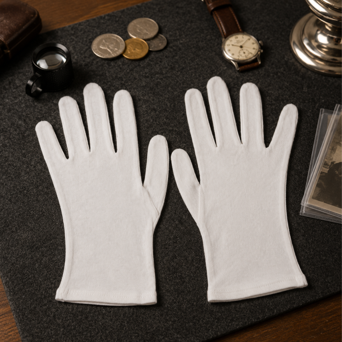 Men's White Cotton Lisle Inspection Gloves – Large (Pack of 12 Pairs) - GL-07400-Z12