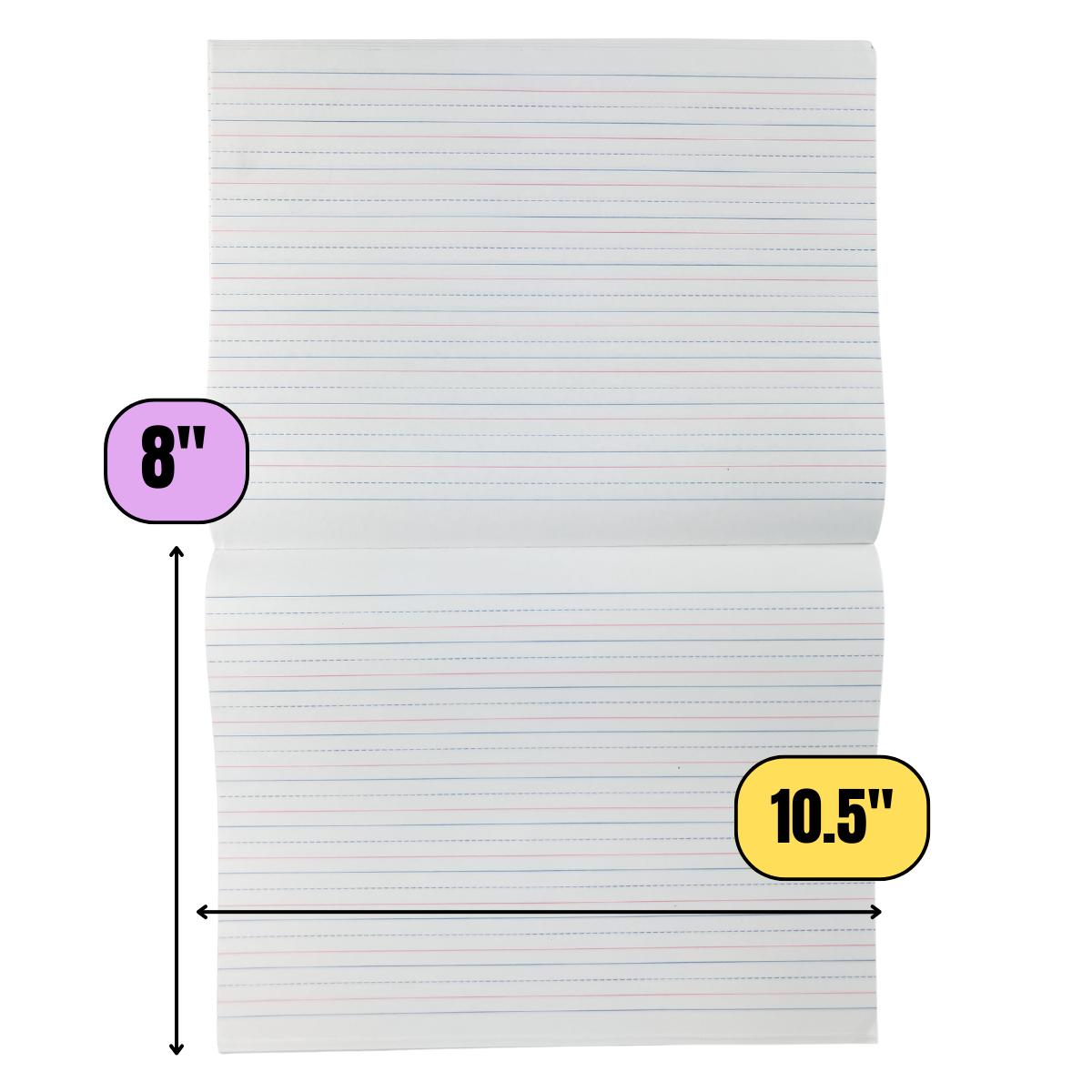 2 Pack Manuscript Writing Paper Pad for Kids & Beginners – 10.5 x 8 Inch, 50 Sheets, Double-Sided, Pink & Blue Guidelines