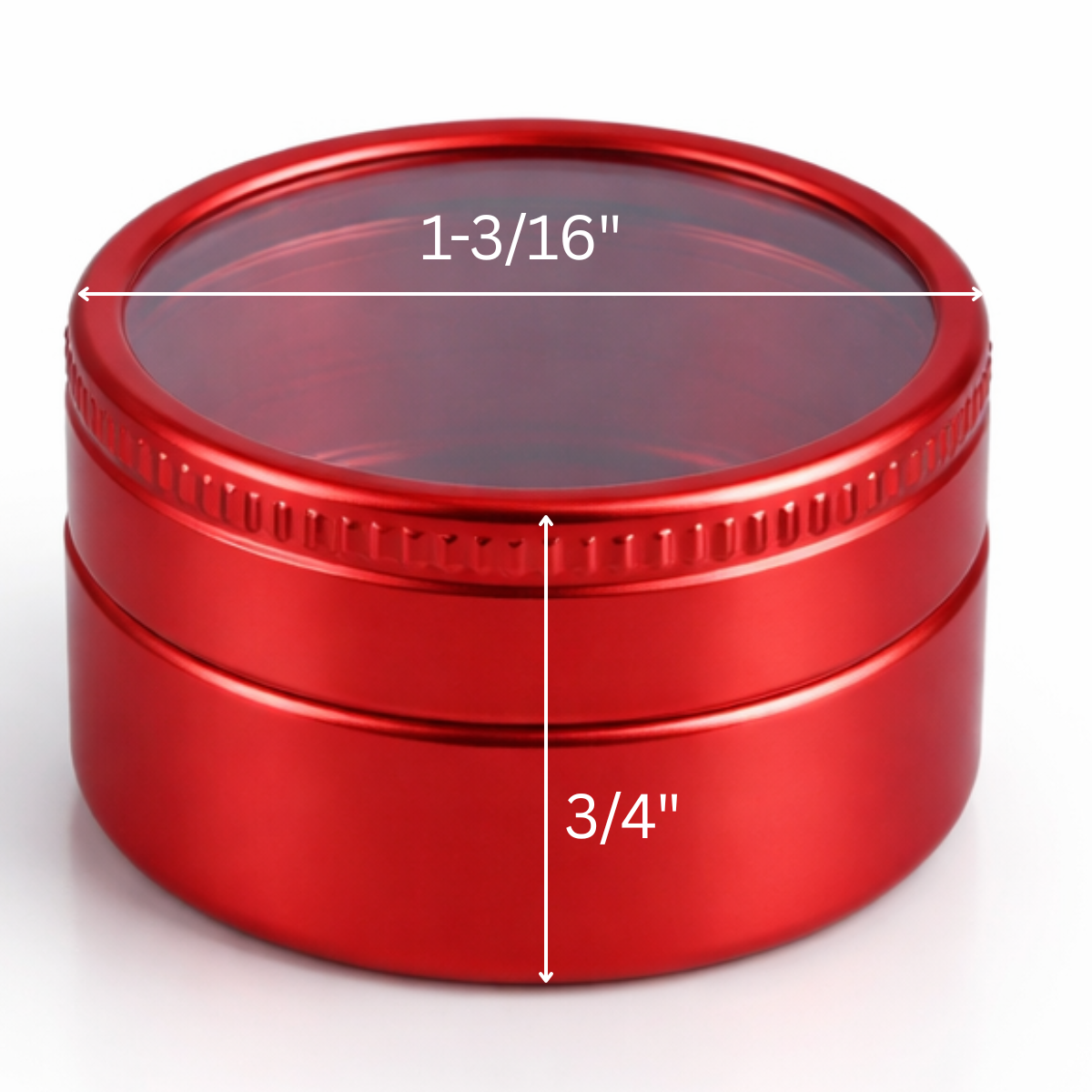 Multi-Color Aluminum Containers with Clear Lids – 20 Piece Set – 1" Round Mini Storage Jars with Aluminum Storage Box – TJ05-51600