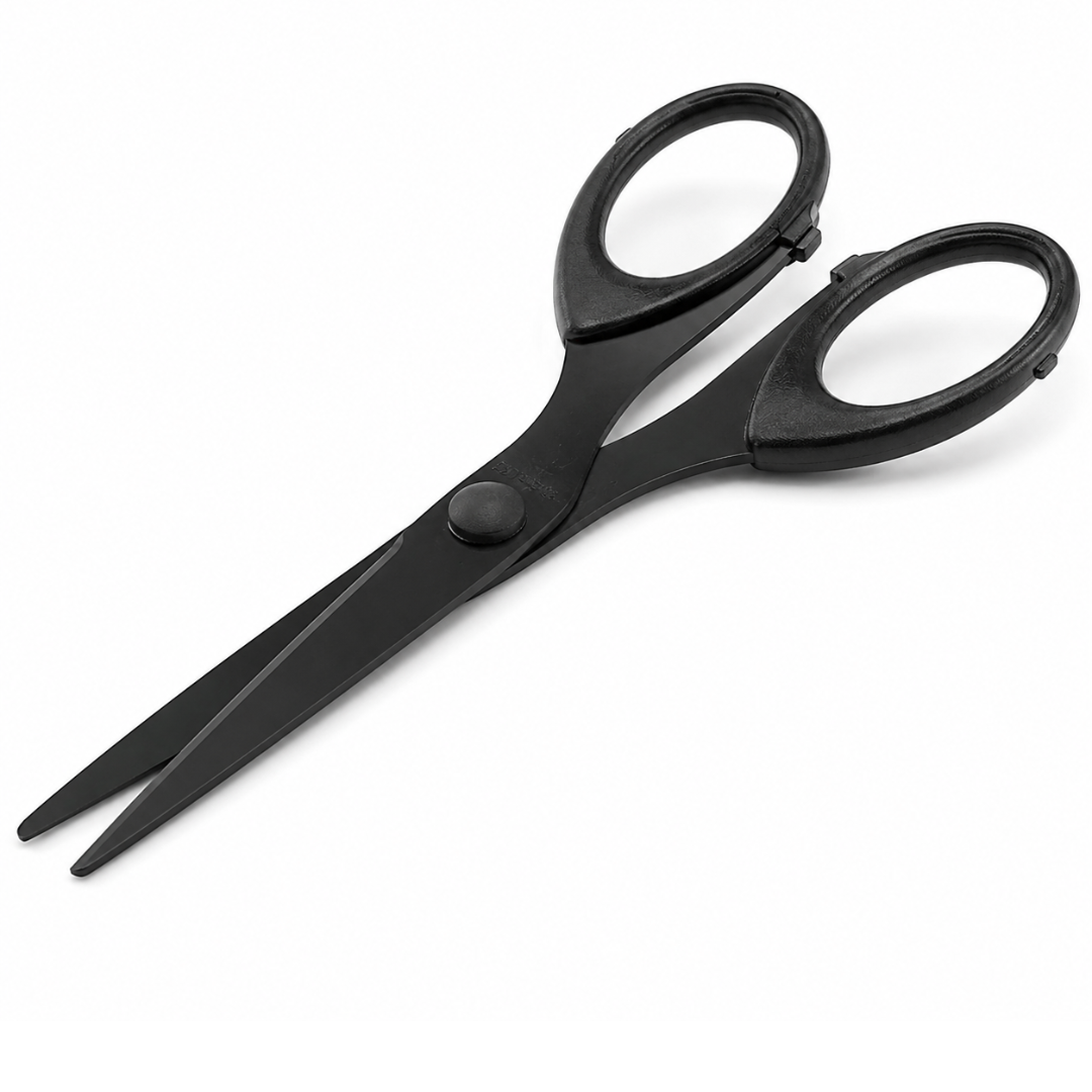 6.5 Inch Non-Stick Craft Scissors, Black Stainless Steel Precision Scissors for Scrapbooking, Tape, Paper, Jewelry Making, Hobbies & DIY Projects, Ambidextrous Handles, Pack of 2