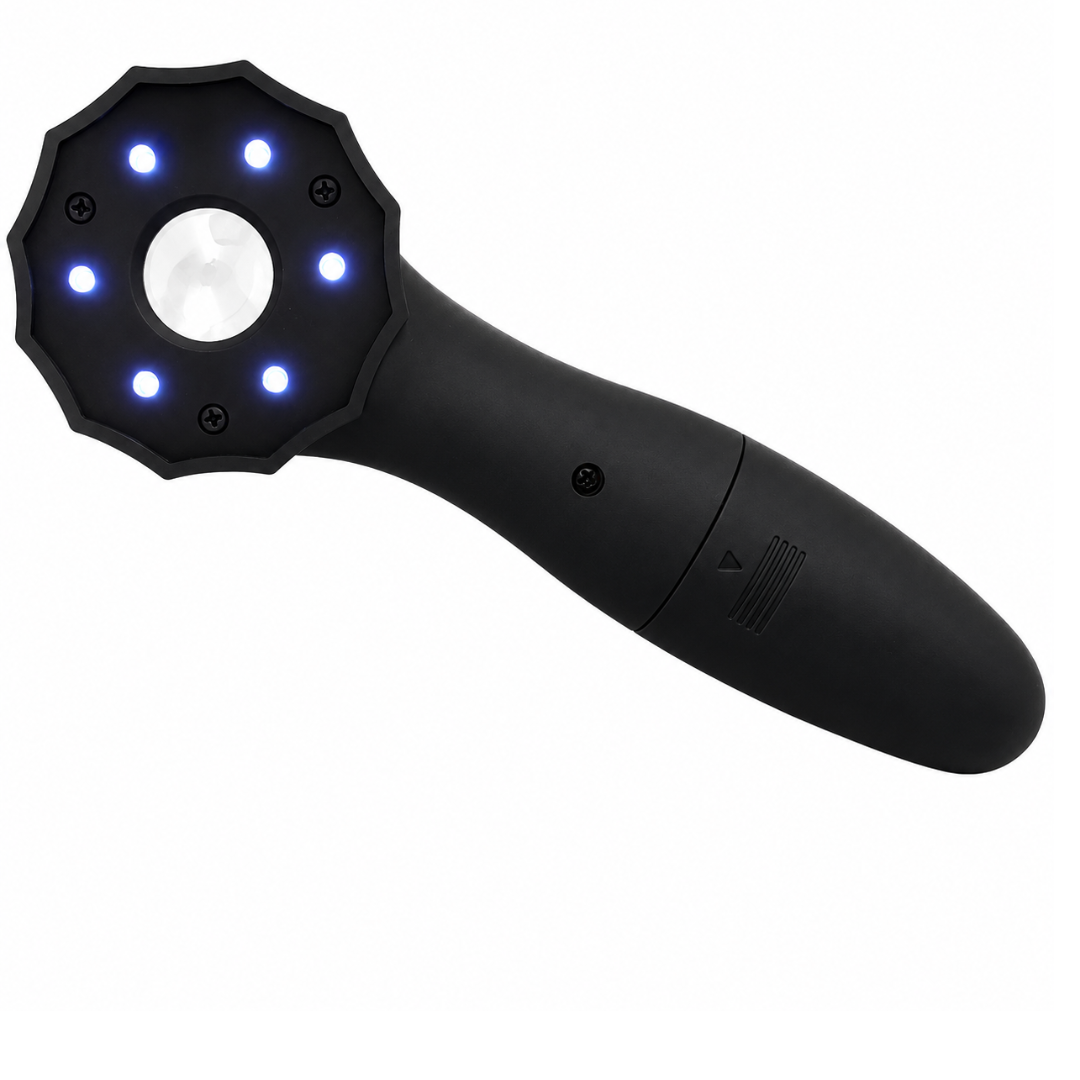 6.25" LED Illuminated Jeweler’s Magnifier – 30X Power, 20mm Lens, 6 Ultra Bright LEDs, Dual Light Mode, Lightweight Handheld Loupe for Jewelry, Coins, Inspection – Black (MG-002720)