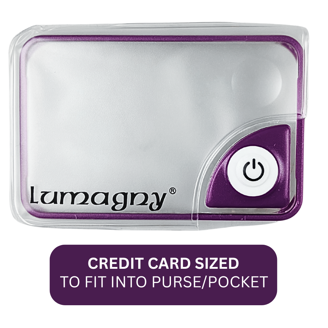 Credit Card Sized 1.5x Illuminated Magnifier, 4x Macro Lens