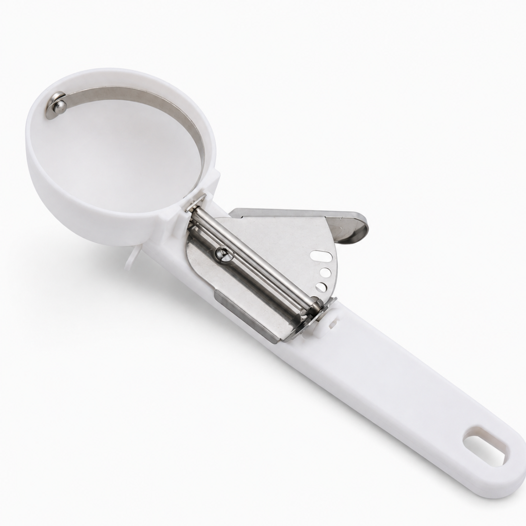 Plastic Ice Cream Scooper with Metal Thumb Lever, Traditional Release Scoop with White Plastic Handle, Easy-Release Ice Cream, Yogurt & Cookie Dough Scoop – U-02755