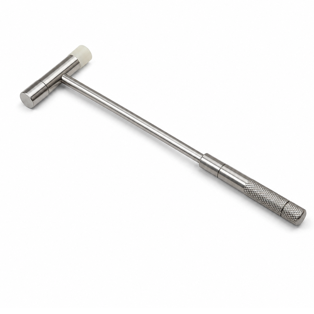 1 oz Dual-Face Jeweler’s Hammer with Steel and Nylon Heads, 8.25 Inch Textured Steel Handle, 15/32 Inch Faces for Jewelry and Metalworking