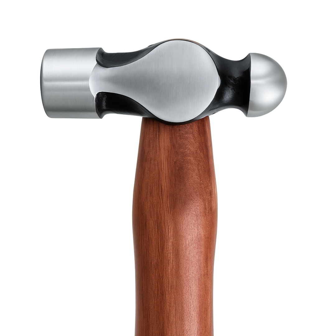 Ball Pein Hammer – Drop Forged Steel Head, 10" Long, 4 oz | Flat & Domed Faces | Solid Wood Handle | Perfect for Metal Shaping, Bending & Crafting