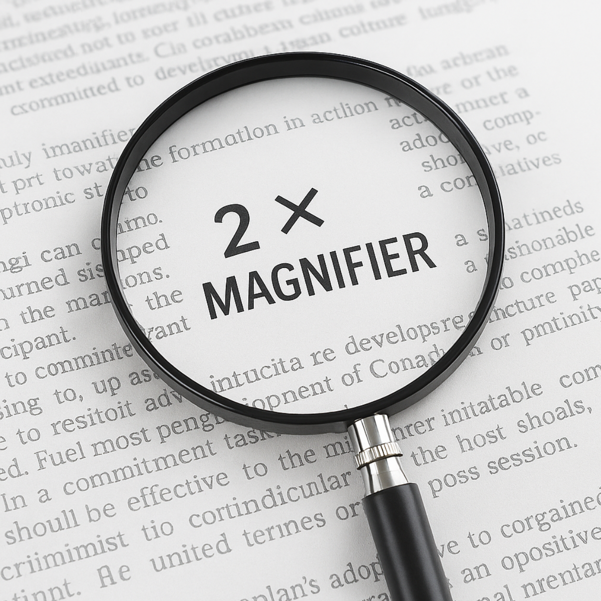 Handheld Magnifying Glass – 2X Magnifier with 3" Glass Lens, Black Frame & Handle – Reading Aid for Home, Office & School