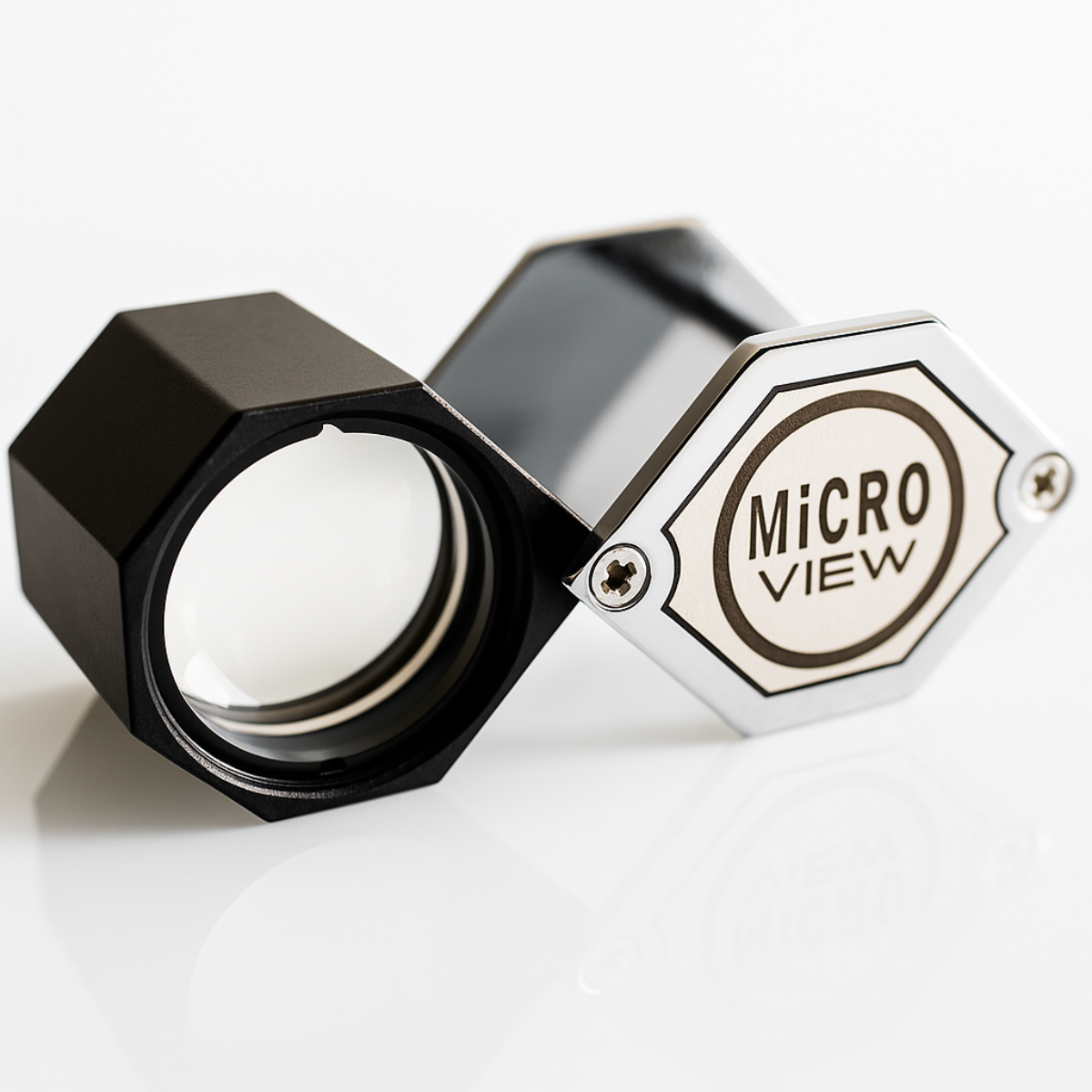 Hexagonal Frame Triple Glass Lens Jeweler's Loupe - 10X Power  - MG-02410