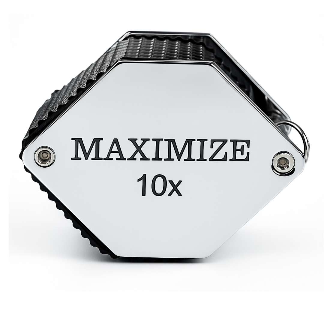 Hexagonal Frame Black Jeweler's Loupe - 10X Power  - MG-17131