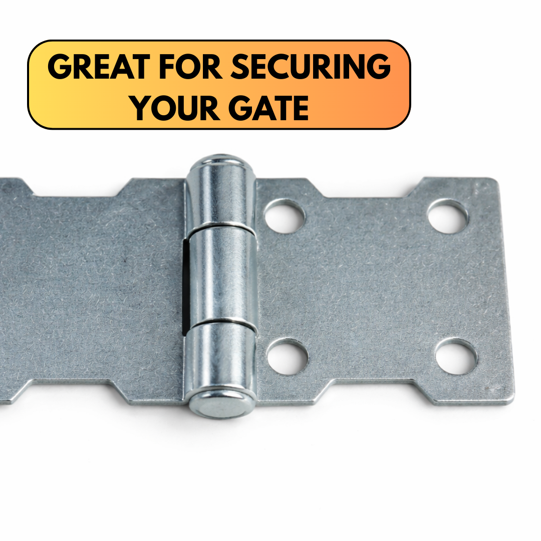 4.5" Galvanized Pad Bolt Hasp with Installation Hardware – Heavy Duty Locking Hasp for Gates, Sheds, Cabinets & Doors