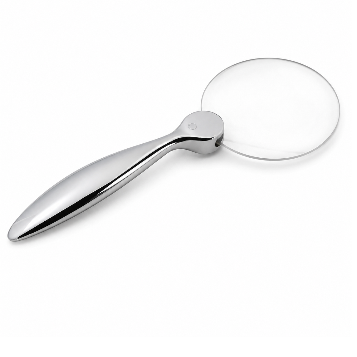 3" Rimless 2X/4X Handheld Magnifying Glass with Stainless Steel Handle & Black Zipper Storage Bag, Elegant Reading Magnifier