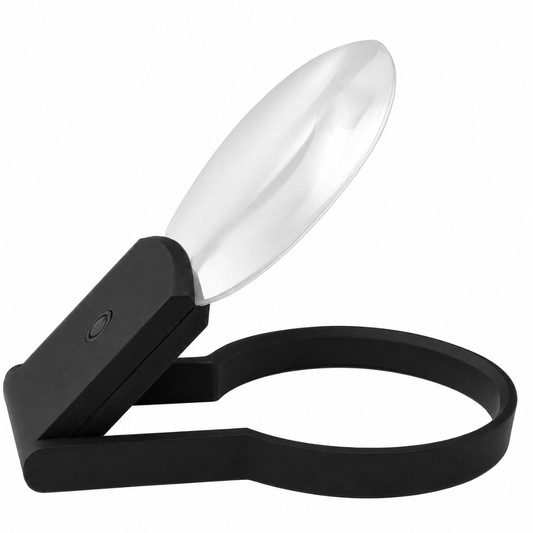 3X Tilt-Up Tabletop Magnifier with 2 LED Lights – 2.5-Inch Hands-Free Reading Lens for Coins, Stamps, Maps, Crafts and Small Print – MG-14746