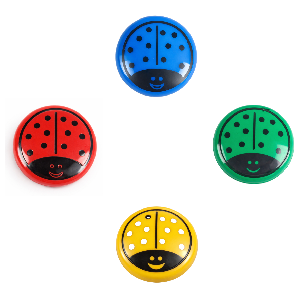 8 Piece Colorful Ladybug Magnet Set - Red, Green, Yellow & Blue - 1-1/2 Inches  - MC6064-8-YX