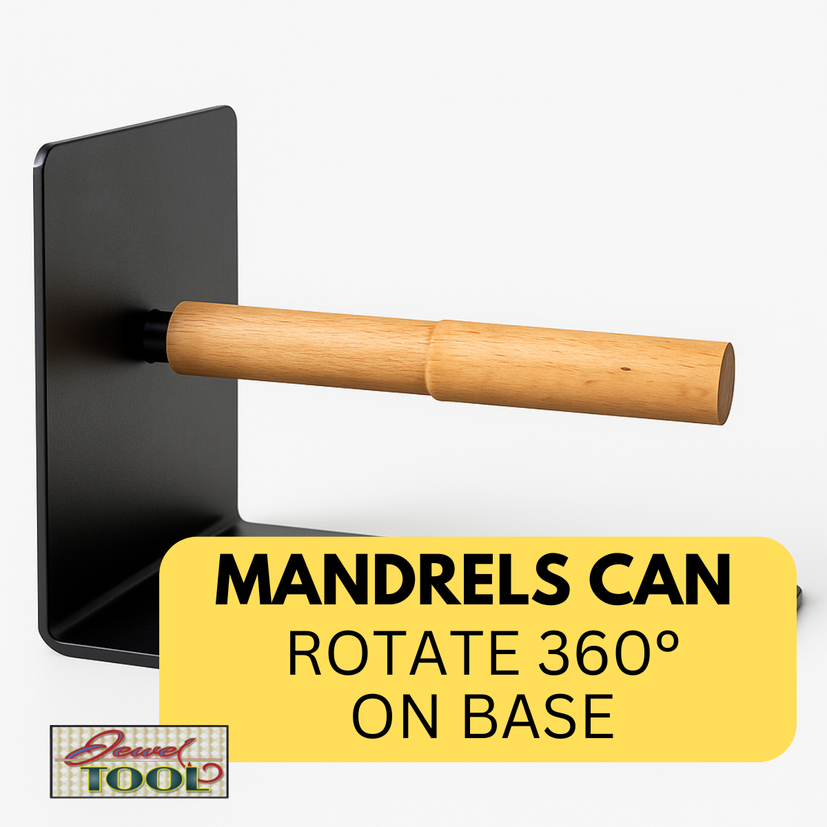 Wooden Step Mandrel Set for Rings | TJ-43810-86 | Steel Support Base | 3"-14" Ring Sizing | Wood Platform 4.5" x 3" x 1" | Precise Shaping & Wire Wrapping Tool!