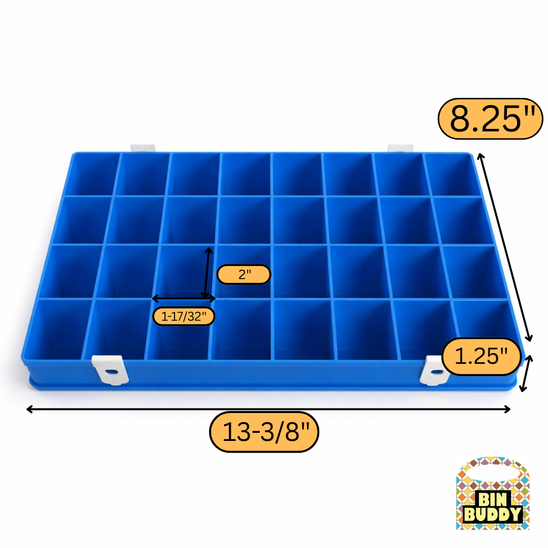 Clear Plastic Organizer Box with Multiple Compartments – 13" x 8"