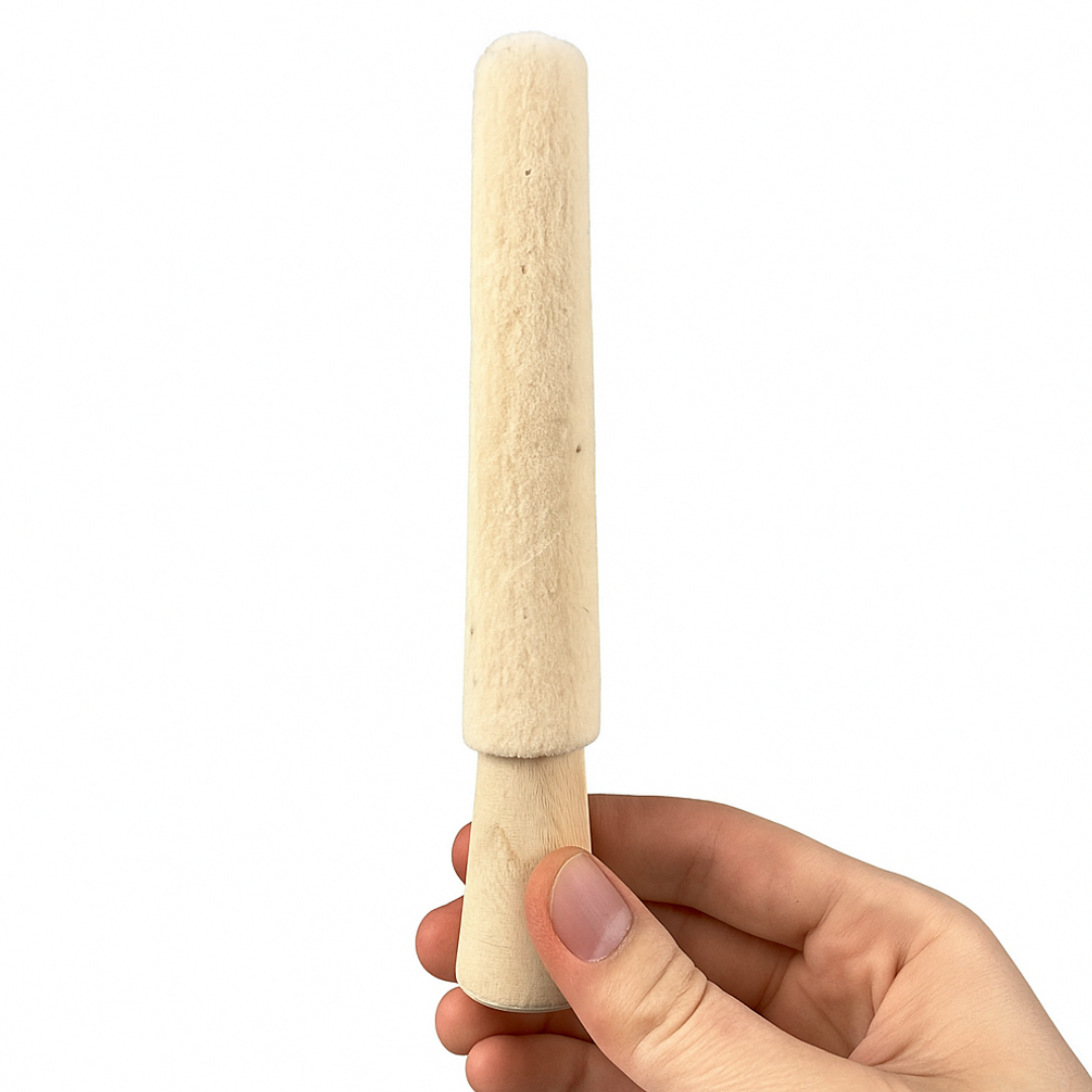 nside Ring Polish/Buff Mandrel | 4.5" Length | Tapered 1/2"-3/4" Design | Wooden Craftsmanship | Dual Manual & Motor Usage Tool