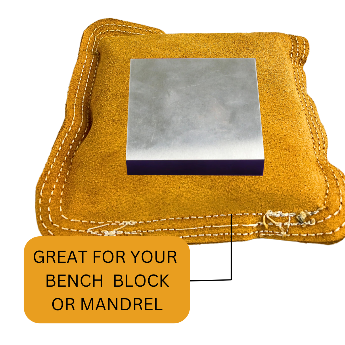 5x5 Inch Sand-Filled Leather Bench Block  - TJ-18415