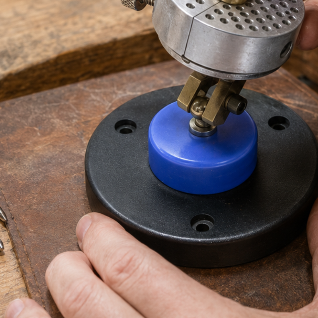 Universal Adjustable Work Holder with Weighted 3.5-Inch Base, Bench-Mounting Holes, Holding Pins and Hardware, Jewelry Making and Precision Work Vise – TJ-16977
