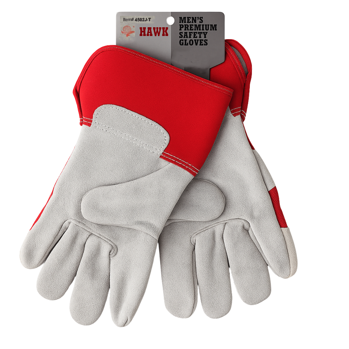 Men’s Premium Safety Gloves – Split Leather Palm Work Gloves with Reinforced Fingers, Gauntlet Cuff & Leather Knuckle Bridge for Construction, Gardening & Heavy-Duty Use