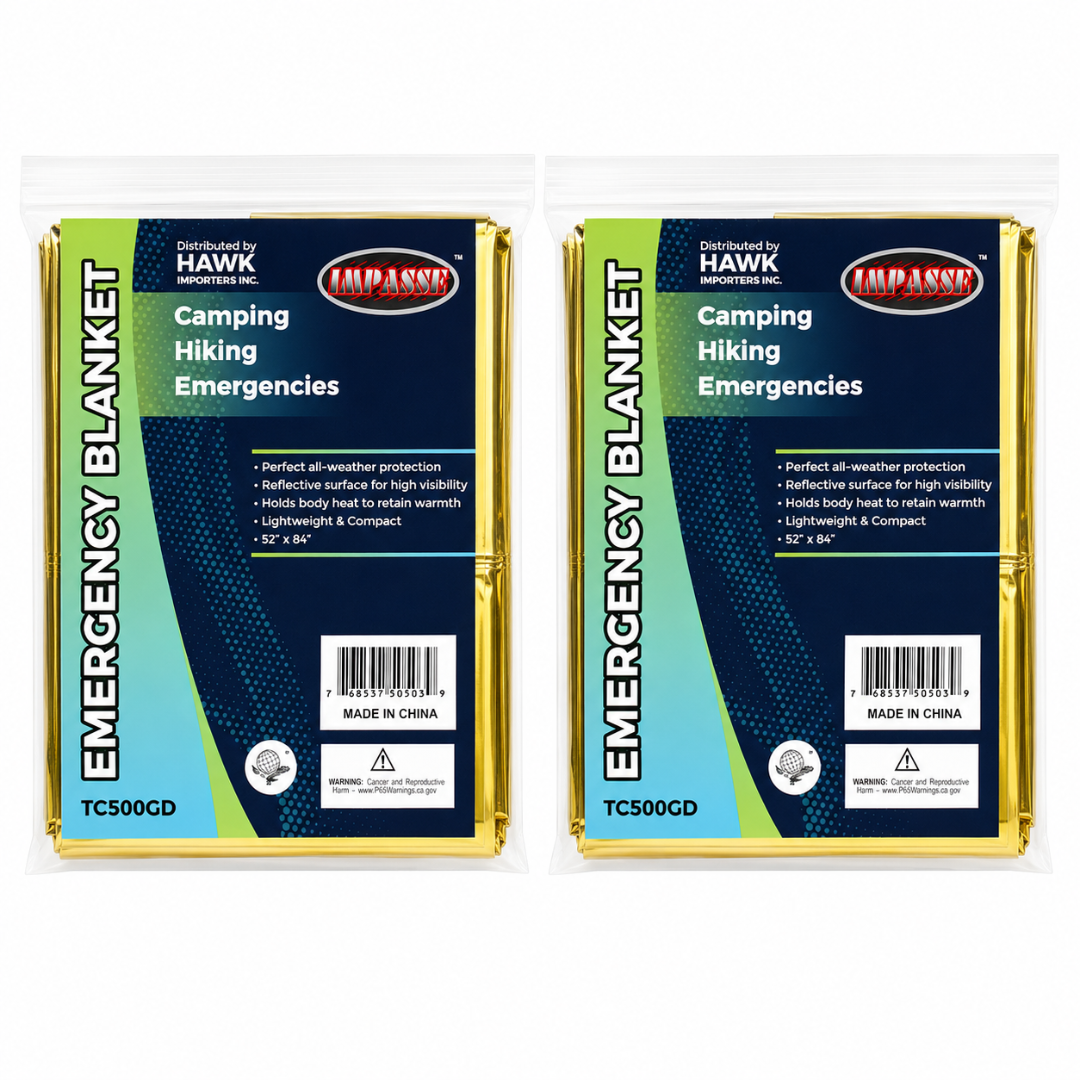 2-in-1 Reflective Gold and Silver 52 x 84 Inch Mylar Emergency Blanket (Pack of: 2) - TC-50503-Z02
